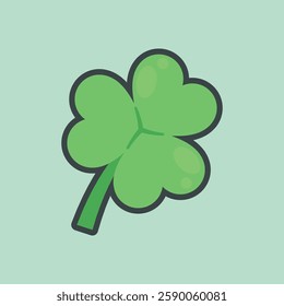 clover leaf with outline flat vector design.