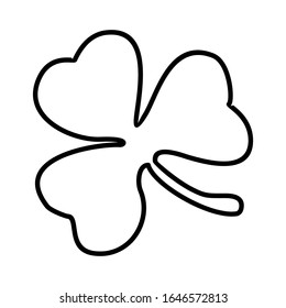 Clover leaf outline icon, Symbol of luck for the Irish beer festival, St. Patrick.