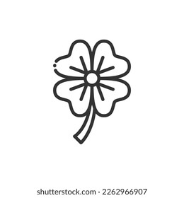 Clover Leaf Outline Icon Vector Illustration -  Spring Season Icon Concept.