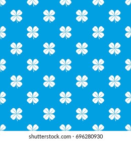 Clover leaf pattern repeat seamless in blue color for any design. Vector geometric illustration