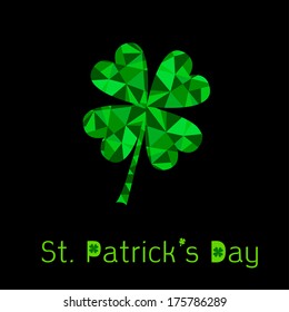Clover leaf polygonal triangle effect. Vector illustration.
