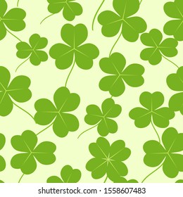 Clover leaf Seamless pattern on cream background vector illustration
