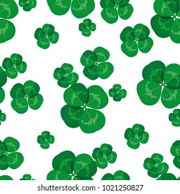 Clover leaf seamless pattern vector illustration. St Patrick's Day symbol, Irish lucky  background.