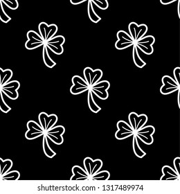 Clover leaf seamless pattern. Vector illustration.