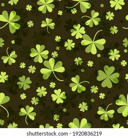 Clover leaf seamless vector illustration. The symbol of St. Patrick's Day, the Irish happy background.