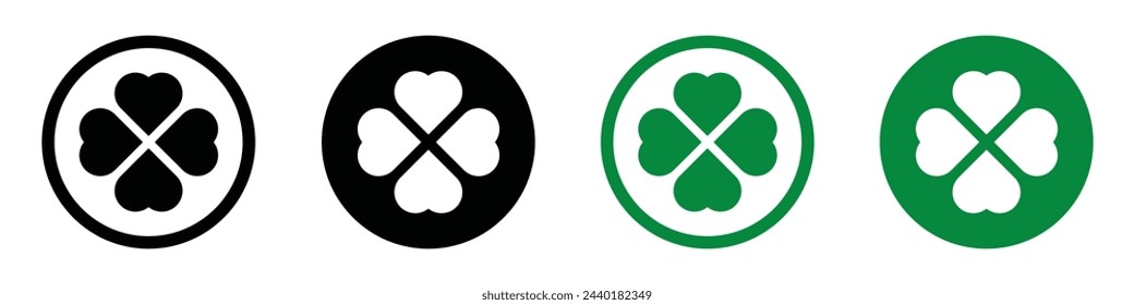 Clover leaf set icon, vector illustration.