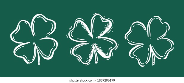 Clover leaf set Retro Style Emblems.