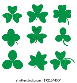 Clover leaf set, shamrock, quatrefoil