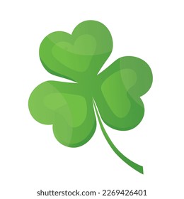 clover leaf, shamrock icon; symbol of luck, St. Patrick's Day - vector illustration