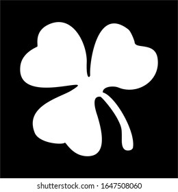 Clover leaf silhouette icon, a symbol of good luck. Vector illustration.