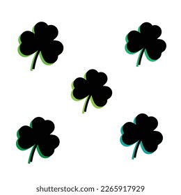 Clover Leaf Silhouette, Shamrock, St Patrick's day