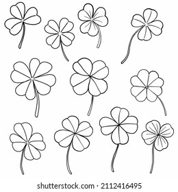 clover leaf simplicity drawing on white background. vector illustration.