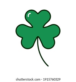 diseño de ilustraciones vectoriales de iconos planos de clover leaf st patricks day