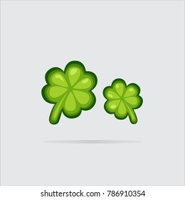 clover leaf of St. Patrick's Day flat design icon, vector and illustration