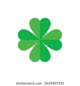 Clover leaf symbol and clip art design on a white background