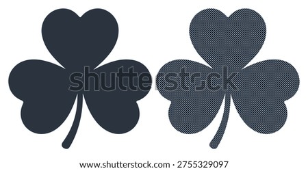 Clover leaf symbol, good luck charm, decorative pattern. Vector art.