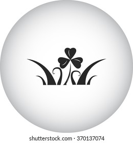 Clover leaf symbol icon on colorful background