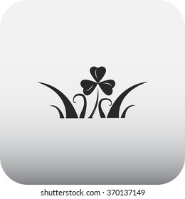 Clover leaf symbol icon on colorful background
