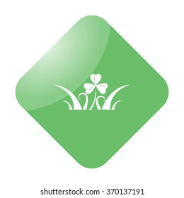 Clover leaf symbol icon on colorful background