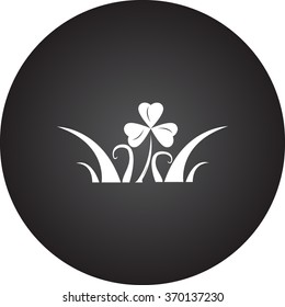 Clover leaf symbol icon on colorful background