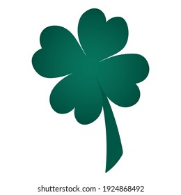 Clover. A leaf that brings good luck. Four-leafed. Colored vector illustration. Isolated background. A plant that is a lucky sign to find. Four sheets. Saint Patrick Day. Flat style.