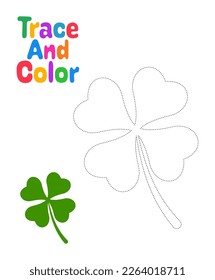 Clover Leaf tracing worksheet for kids