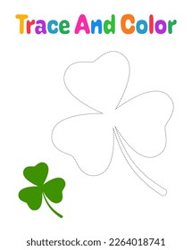 Clover Leaf tracing worksheet for kids