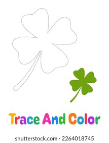 Clover Leaf tracing worksheet for kids