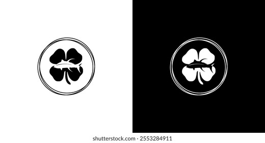 clover leaf and tuna fish vector logo