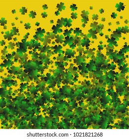 Clover leaf vector is a confetti which consist of many isolated elements. Stylish and beautiful clover clover leaf vector. Can be used as poster, border, background, wallpaper, card and etc