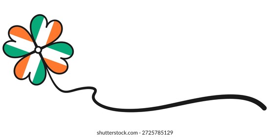 Diseño del Vector de la hoja del trébol con los colores irlandeses de la bandera para el día de San Patricio