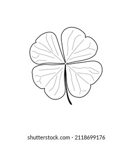 clover leaf vector graphics. clover leaf icon. four leaf sketch.