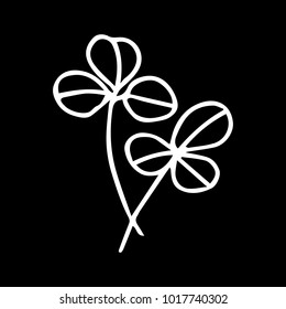 Clover leaf vector illustration. Doodle style. Design, print, decor, textile, paper