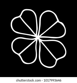 Clover leaf vector illustration. Doodle style. Design, print, decor, textile, paper