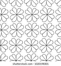 Clover leaf vector illustration. Doodle style. Design, print, decor, textile, paper