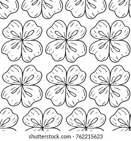 Clover leaf vector illustration. Doodle style. Design, print, logo, decor, textile, paper