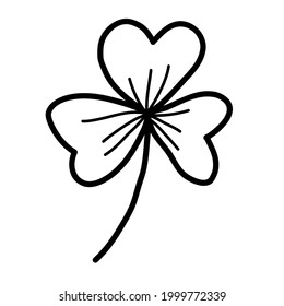 clover leaf vector illustration icon design template with doodle hand drawn outline style
