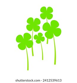 Clover leaf vector illustration on white background. green clover. Simple icon.