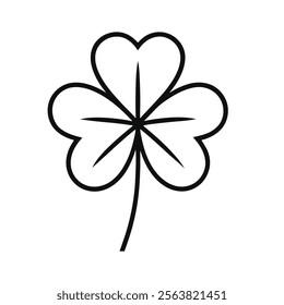 clover leaf vector line art on white background