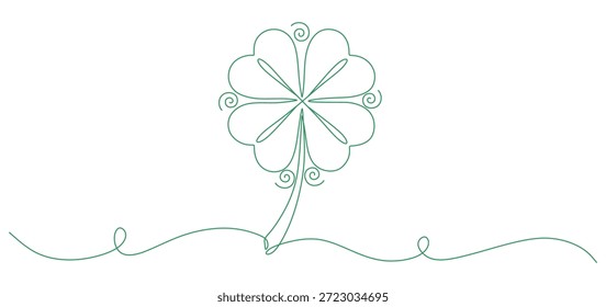 Diseño de arte de línea de Vector de hoja de trébol para el día de San Patricio 