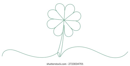 Diseño de arte de línea de Vector de hoja de trébol para el día de San Patricio 