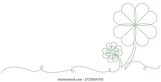 Diseño de arte de línea de Vector de hoja de trébol para el día de San Patricio 