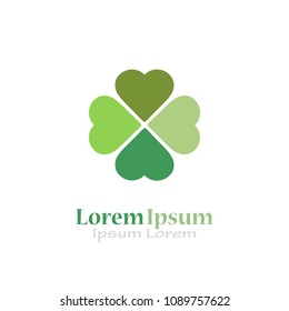 Clover leaf vector logo isolated on white background