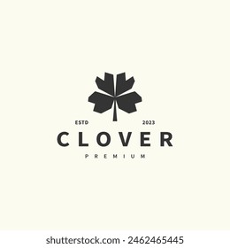 clover leaf vintage icon logo design 