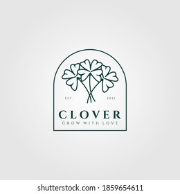Vintage-Logo aus Kleeblatten, Vektorgrafik-Design