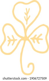 The clover leaf is yellow with streaks on a white background.