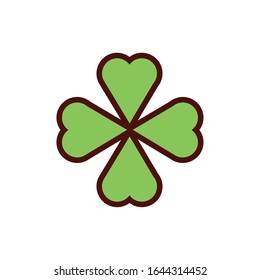 clover leafs plant ecology flat style icon vector illustration design