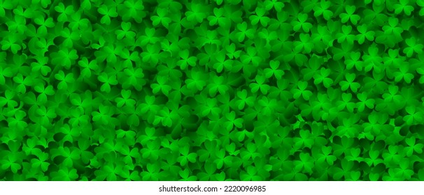 Clover leaves background. Background with green leaves. Nature background. Vector Illustration