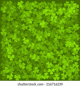 Clover Leaves Background. Green Texture. Vector illustration