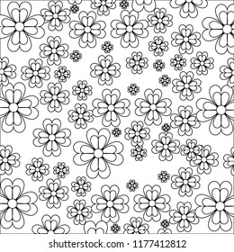 Clover leaves background pattern in black and white